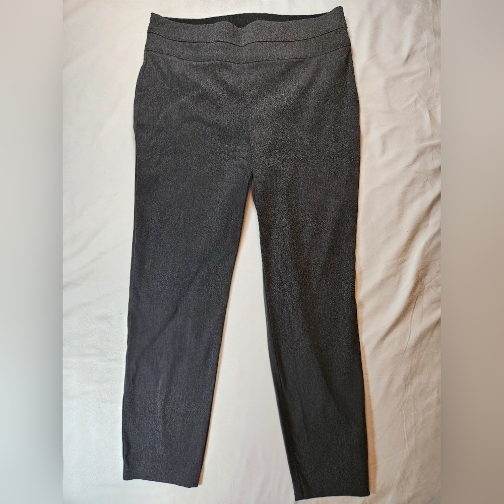 I.N. Studio Petite Womens Gray Pull On Faux Pocket Straight Leg Pants Size PM